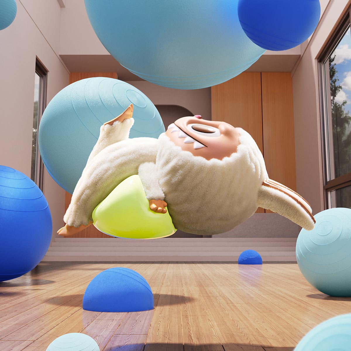 Labubu - Lazy Yoga